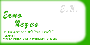 erno mezes business card